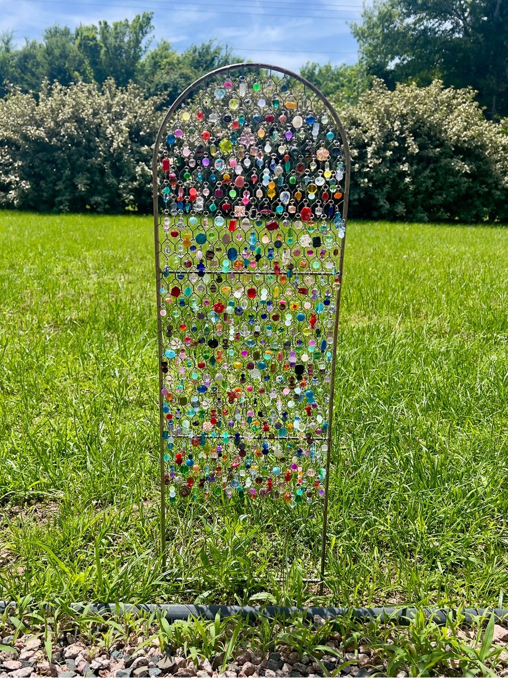 Handmade Beaded Garden Panel 30 inches - Picture 3 of 3